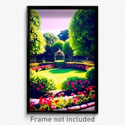 Pixel Art Poster - Treasured Garden (8 Bit Psychedelic Trippy Video Game Print)
