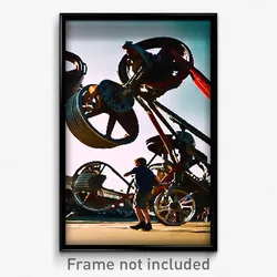 Pixel Art Poster - Giant Wheels (8 Bit Psychedelic Trippy Video Game Print)