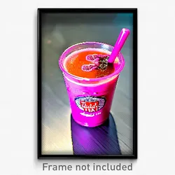 Pixel Art Poster - Pink Thai Tea (8 Bit Psychedelic Trippy Video Game Print)