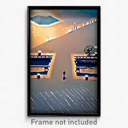 Pixel Art Poster - Square Plaza (8 Bit Psychedelic Trippy Video Game Print)