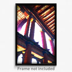 Pixel Art Poster - Original Ancient Architecture (8 Bit Video Game Print)