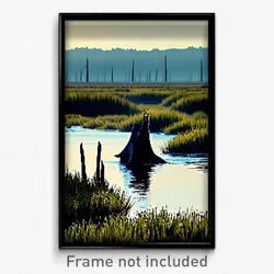 Pixel Art Poster - Awesome Marsh (8 Bit Psychedelic Trippy Video Game Print)