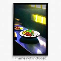 Pixel Art Poster - Murky Taco (8 Bit Psychedelic Trippy Weird Video Game Print)