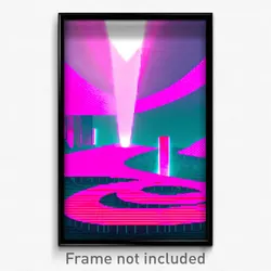 Pixel Art Poster - Pink Realm (8 Bit Psychedelic Trippy Weird Video Game Print)
