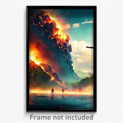 Pixel Art Poster - Flashy Earthquake (8 Bit Psychedelic Trippy Video Game Print)