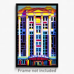 Pixel Art Poster - Normal American Architecture (8 Bit Video Game Print)