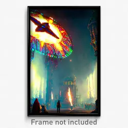 Pixel Art Poster - Valuable Fief (8 Bit Psychedelic Trippy Video Game Print)