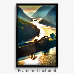 Pixel Art Poster - Admirable River (8 Bit Psychedelic Trippy Video Game Print)