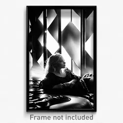 Pixel Art Poster - Black And White Dream (8 Bit Psychedelic Video Game Print)