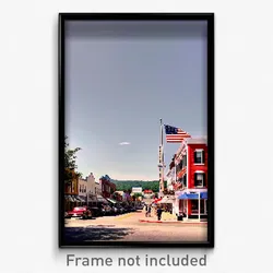 Pixel Art Poster - Admired American Town (8 Bit Psychedelic Video Game Print)