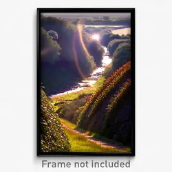 Pixel Art Poster - Rural Gully (8 Bit Psychedelic Trippy Weird Video Game Print)
