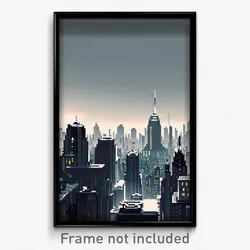 Pixel Art Poster - Captivating Metropolis (8 Bit Psychedelic Video Game Print)