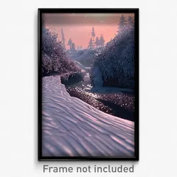 Pixel Art Poster - Frosty Gully (8 Bit Psychedelic Trippy Video Game Print)