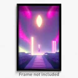 Pixel Art Poster - Violet Way (8 Bit Psychedelic Trippy Weird Video Game Print)