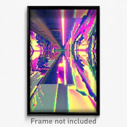 Pixel Art Poster - Kaleidoscopic Derelict (8 Bit Psychedelic Video Game Print)