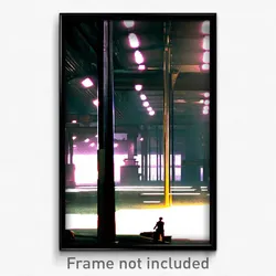Pixel Art Poster - Murky Factory (8 Bit Psychedelic Trippy Video Game Print)