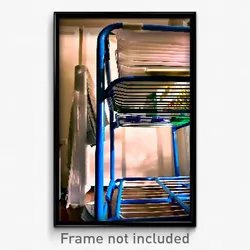 Pixel Art Poster - Plastic Drying Rack (8 Bit Psychedelic Video Game Print)