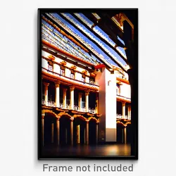 Pixel Art Poster - Electric Spanish Architecture (8 Bit Video Game Print)