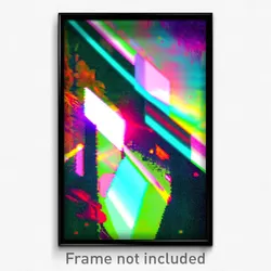Pixel Art Poster - Glitch Art Fest (8 Bit Psychedelic Trippy Video Game Print)