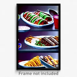Pixel Art Poster - Thick Enchiladas (8 Bit Psychedelic Trippy Video Game Print)