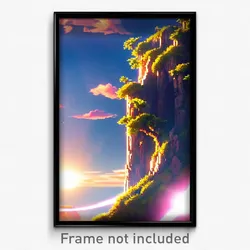 Pixel Art Poster - Remarkable Realm (8 Bit Psychedelic Trippy Video Game Print)