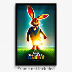 Pixel Art Poster - Valuable Rabbit (8 Bit Psychedelic Trippy Video Game Print)