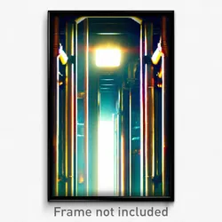 Pixel Art Poster - Distant Pipes (8 Bit Psychedelic Trippy Video Game Print)