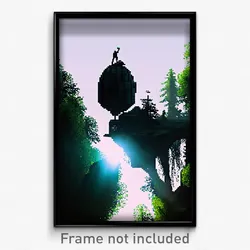 Pixel Art Poster - Black Glade (8 Bit Psychedelic Trippy Weird Video Game Print)