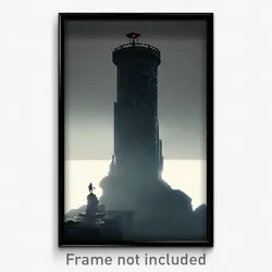 Pixel Art Poster - Black Promontory (8 Bit Psychedelic Trippy Video Game Print)