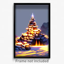 Pixel Art Poster - Liquid Cairn (8 Bit Psychedelic Trippy Video Game Print)
