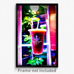 Pixel Art Poster - International Boba Tea (8 Bit Psychedelic Video Game Print)
