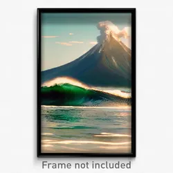 Pixel Art Poster - Unknown Tsunami (8 Bit Psychedelic Trippy Video Game Print)