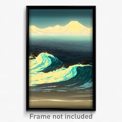 Pixel Art Poster - Quaint Tsunami (8 Bit Psychedelic Trippy Video Game Print)