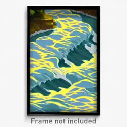 Pixel Art Poster - Fancy Rapids (8 Bit Psychedelic Trippy Video Game Print)