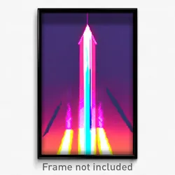 Pixel Art Poster - Glitchy Arrowslit (8 Bit Psychedelic Trippy Video Game Print)