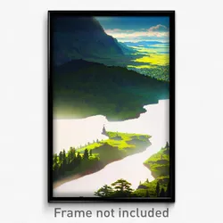 Pixel Art Poster - Bountiful Peninsula (8 Bit Psychedelic Video Game Print)