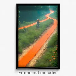 Pixel Art Poster - Orange Trail (8 Bit Psychedelic Trippy Video Game Print)