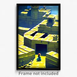 Pixel Art Poster - Puzzling Fort (8 Bit Psychedelic Trippy Video Game Print)