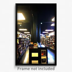 Pixel Art Poster - Dark Book Store (8 Bit Psychedelic Trippy Video Game Print)