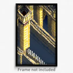 Pixel Art Poster - Perfect Battlements (8 Bit Psychedelic Video Game Print)