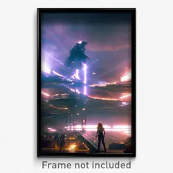 Pixel Art Poster - Infinite Heights (8 Bit Psychedelic Trippy Video Game Print)