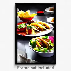 Pixel Art Poster - Fantastic Tacos (8 Bit Psychedelic Trippy Video Game Print)