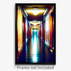 Pixel Art Poster - Classic Corridor (8 Bit Psychedelic Trippy Video Game Print)