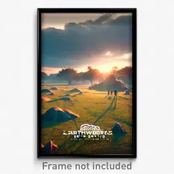 Pixel Art Poster - Acclaimed Earthworks (8 Bit Psychedelic Video Game Print)