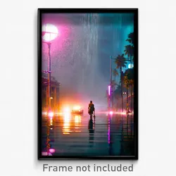 Pixel Art Poster - Terrific Flood (8 Bit Psychedelic Trippy Video Game Print)