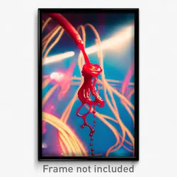 Pixel Art Poster - Fluid Spaghetti (8 Bit Psychedelic Trippy Video Game Print)
