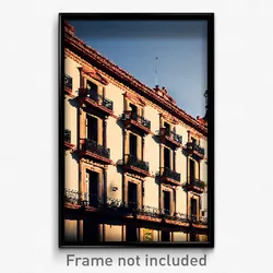 Pixel Art Poster - Drab Spanish Architecture (8 Bit Video Game Print)