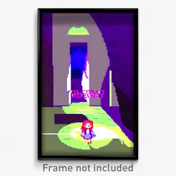 Pixel Art Poster - Violet Hideaway (8 Bit Psychedelic Trippy Video Game Print)