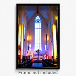 Pixel Art Poster - Nautical Church (8 Bit Psychedelic Trippy Video Game Print)