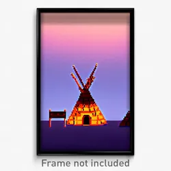 Pixel Art Poster - Bleak Wigwam (8 Bit Psychedelic Trippy Video Game Print)